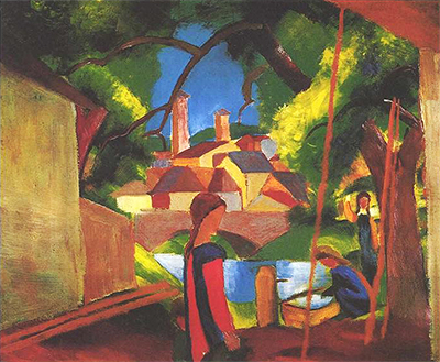 Children at the Fountain August Macke